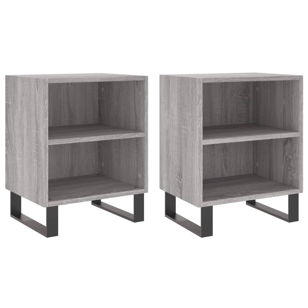 vidaXL Κομοδίνα 2 τεμ. Sonoma Γκρι 40x30x50 εκ. από Επεξεργασμένο Ξύλο