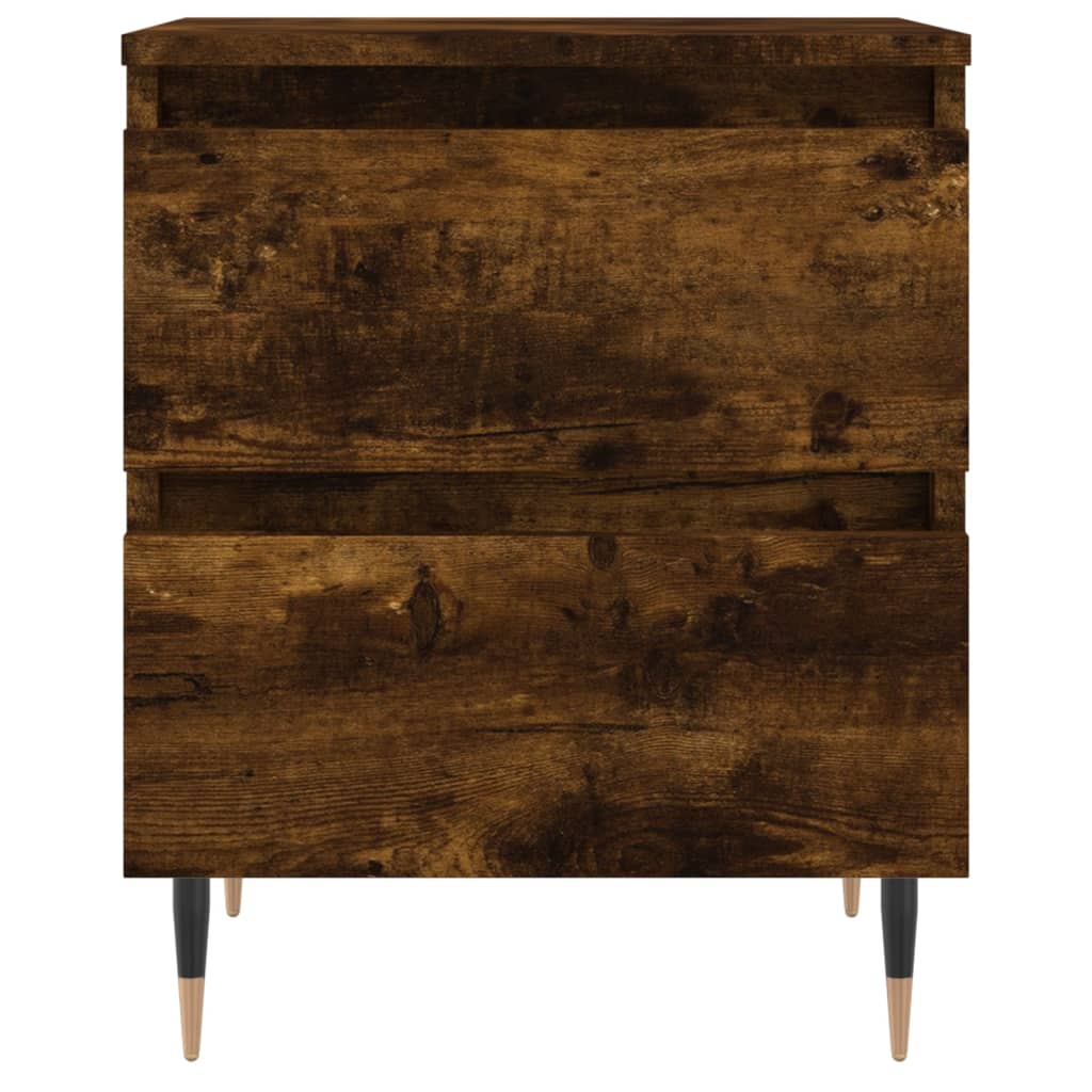 vidaXL Κομοδίνα 2 τεμ. Καπνιστή Δρυς 40x35x50 εκ. Επεξεργασμένο Ξύλο