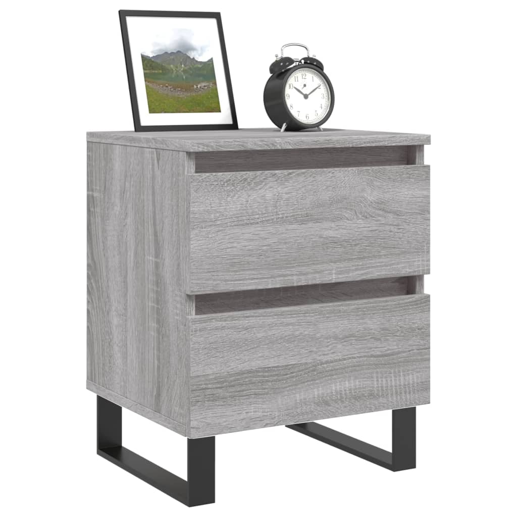 vidaXL Κομοδίνα 2 τεμ. Γκρι Sonoma 40 x 35 x 50 εκ. από Επεξεργ. Ξύλο
