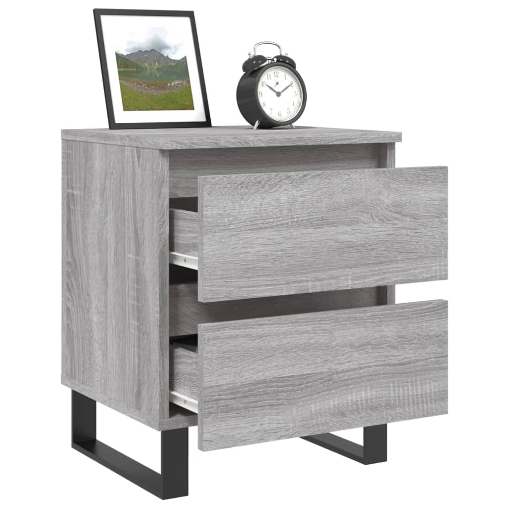 vidaXL Κομοδίνα 2 τεμ. Γκρι Sonoma 40 x 35 x 50 εκ. από Επεξεργ. Ξύλο