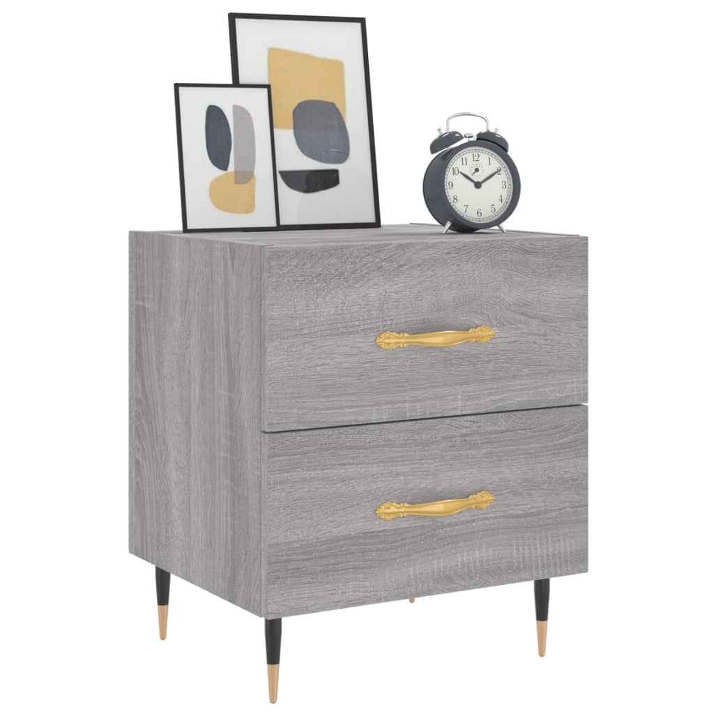 vidaXL Κομοδίνα 2 τεμ. Γκρι Sonoma 40 x 35 x 47,5 εκ. Επεξεργ. Ξύλο