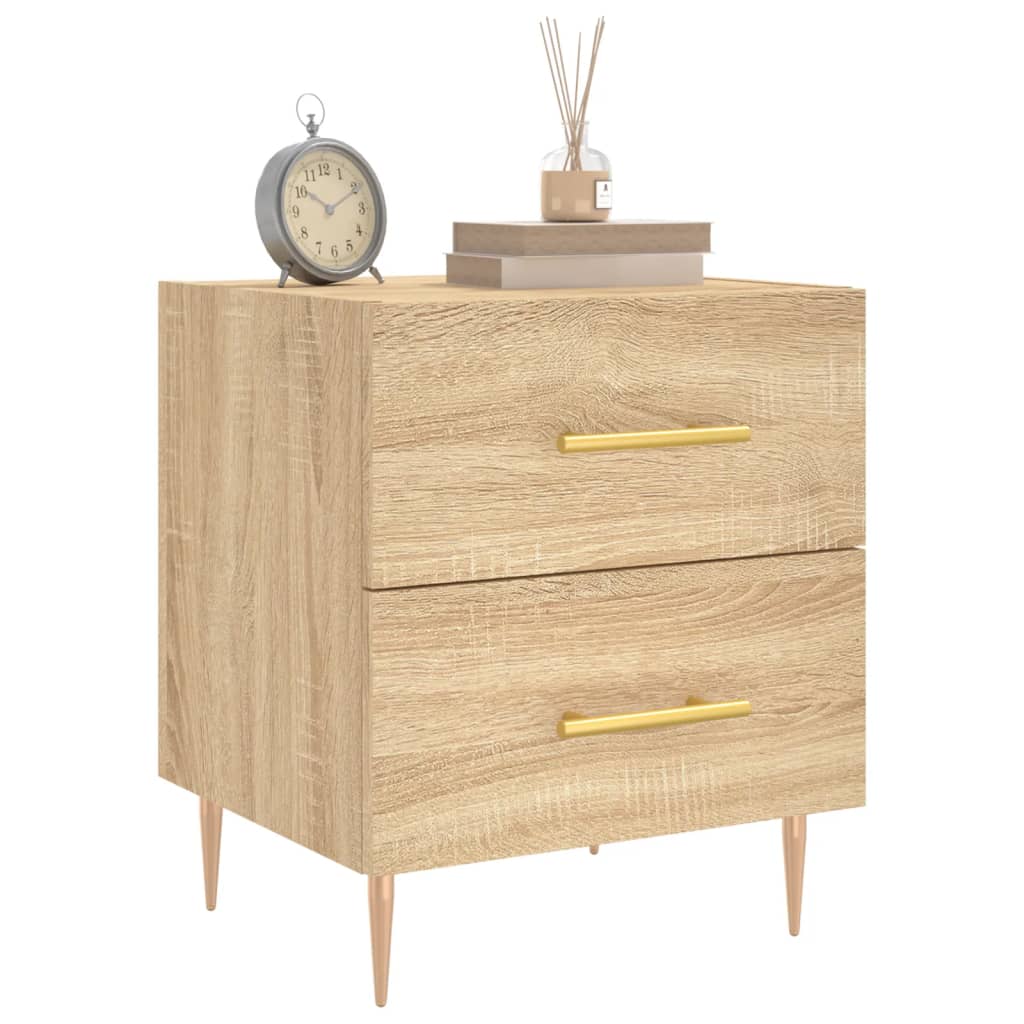 vidaXL Κομοδίνα 2 τεμ. Sonoma Δρυς 40 x 35 x 47,5 εκ. Επεξεργ. Ξύλο