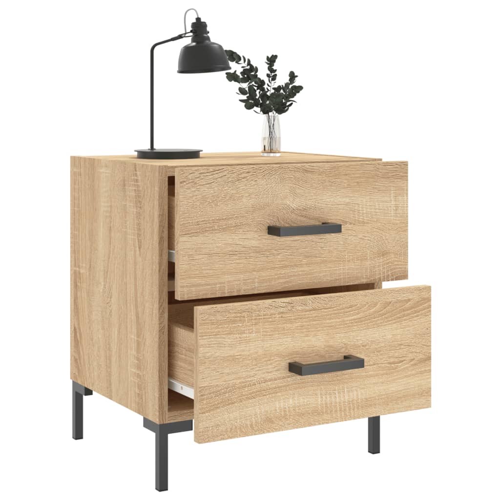 vidaXL Κομοδίνα 2 τεμ. Sonoma Δρυς 40 x 35 x 47,5 εκ. Επεξεργ. Ξύλο