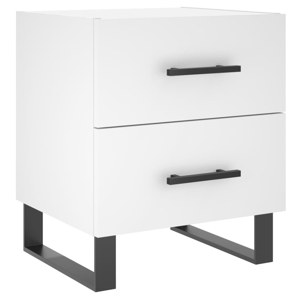 vidaXL Κομοδίνα 2 τεμ. Λευκά 40 x 35 x 47,5 εκ. από Επεξεργασμένο Ξύλο