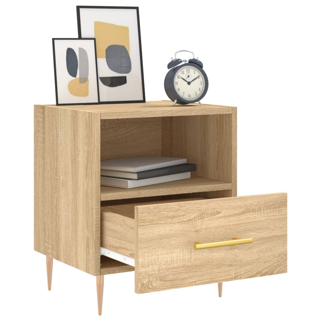 vidaXL Κομοδίνα 2 τεμ. Sonoma Δρυς 40 x 35 x 47,5 εκ. Επεξεργ. Ξύλο