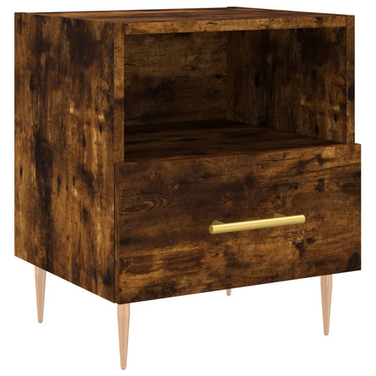 vidaXL Κομοδίνο Καπνιστή Δρυς 40 x 35 x 47,5 εκ. από Επεξεργ. Ξύλο