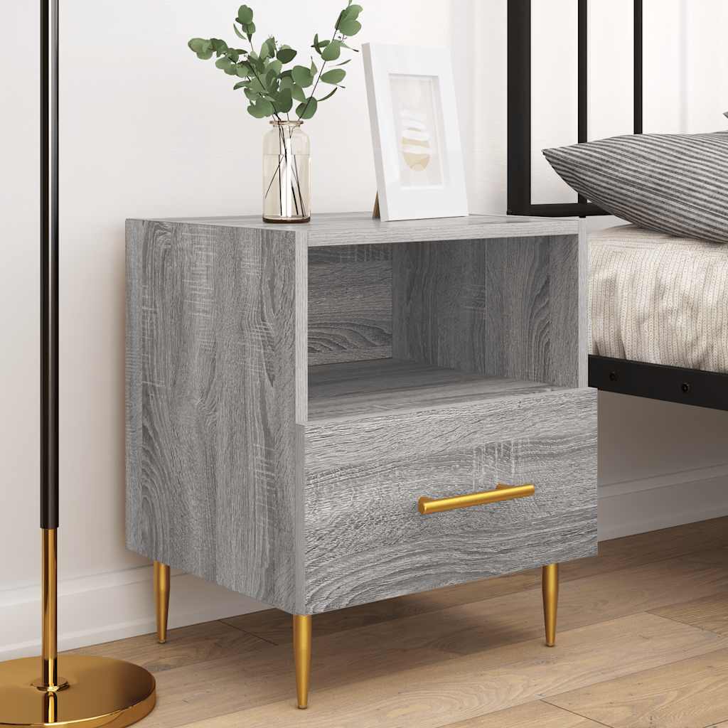 vidaXL Κομοδίνα 2 τεμ. Γκρι Sonoma 40 x 35 x 47,5 εκ. Επεξεργ. Ξύλο