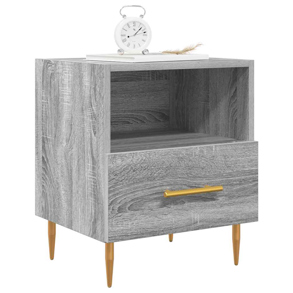 vidaXL Κομοδίνα 2 τεμ. Γκρι Sonoma 40 x 35 x 47,5 εκ. Επεξεργ. Ξύλο