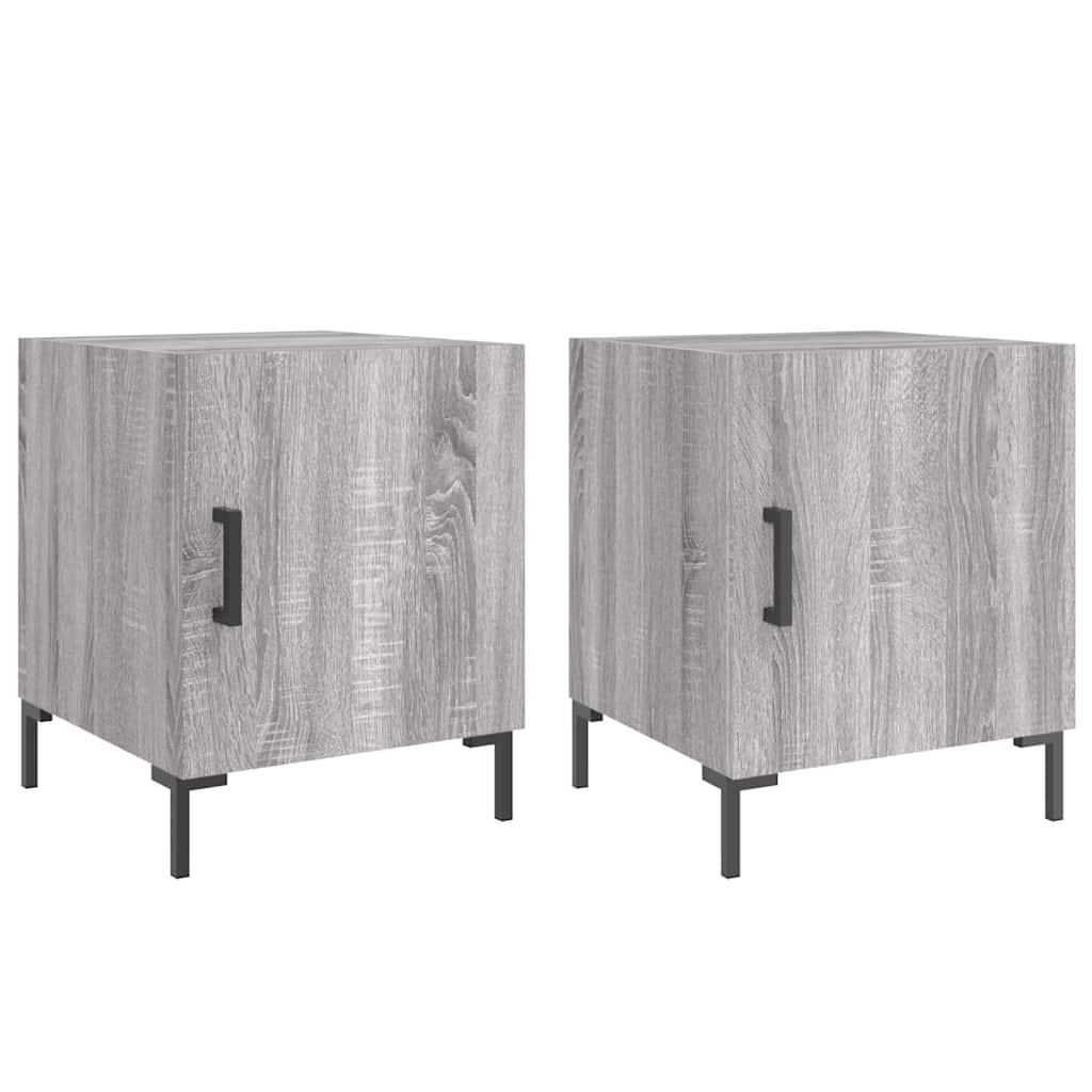 vidaXL Κομοδίνα 2 τεμ. Γκρι Sonoma 40 x 40 x 50 εκ. από Επεξεργ. Ξύλο