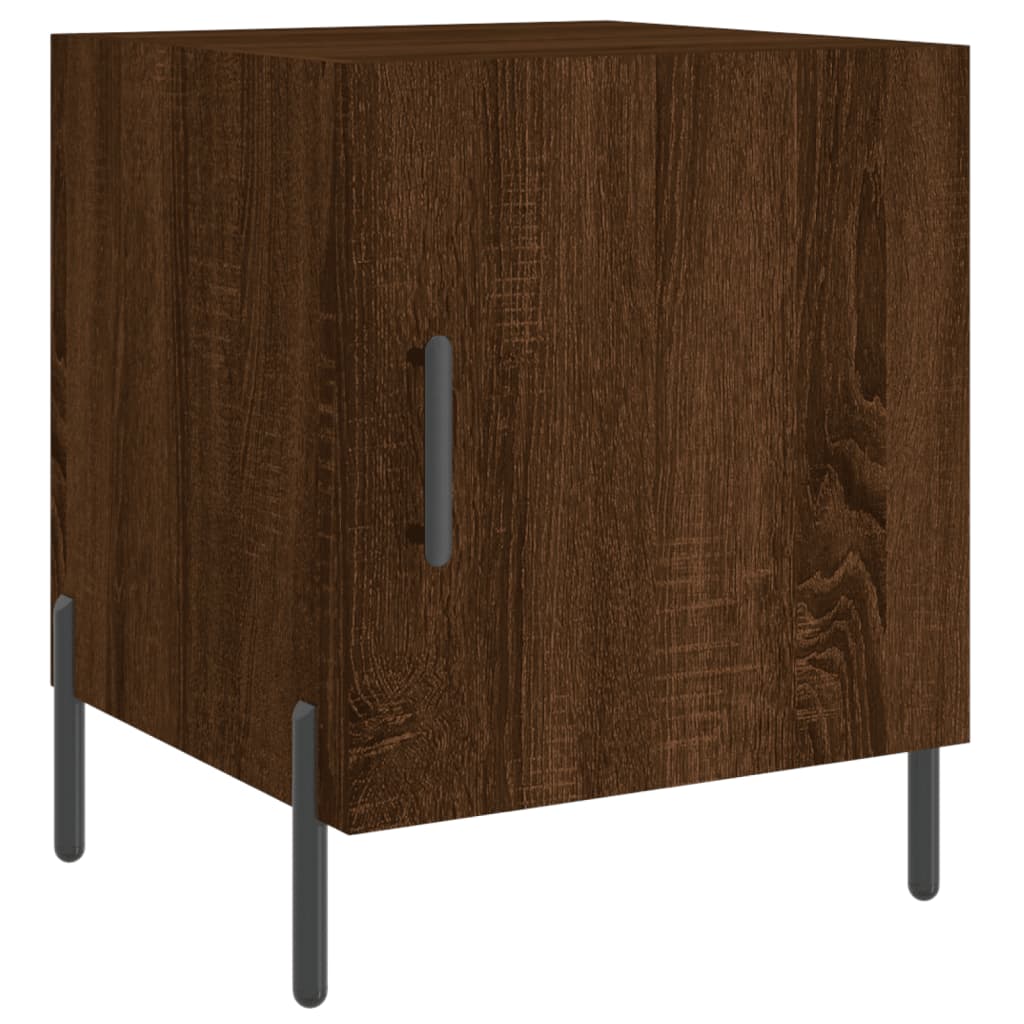 vidaXL Κομοδίνα 2 τεμ. Καφέ Δρυς 40 x 40 x 50 εκ. από Επεξεργ. Ξύλο
