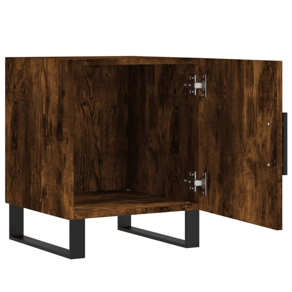 vidaXL Κομοδίνα 2 τεμ. Καπνιστή Δρυς 40x40x50 εκ. από Επεξεργ. Ξύλο
