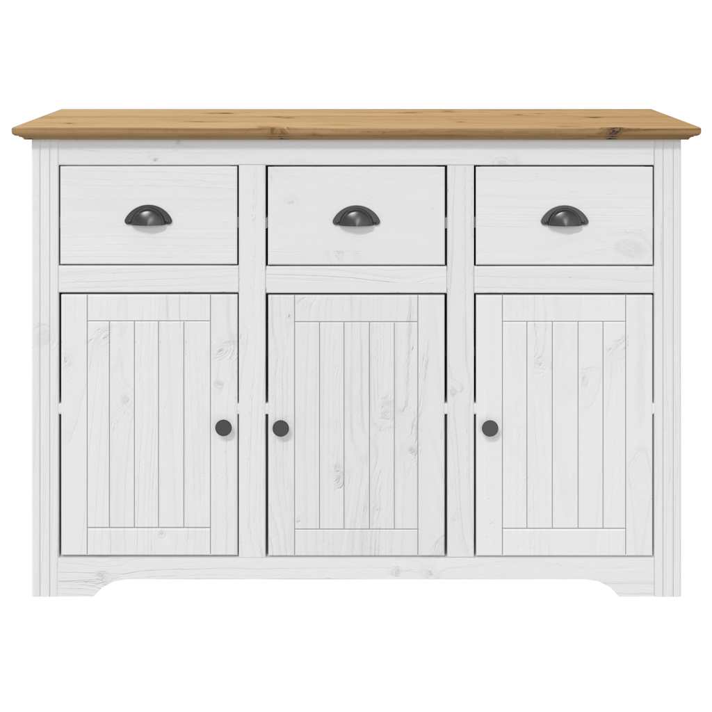 vidaXL Ντουλάπι BODO Λευκό/Καφέ 115,5x44x80 εκ. από Μασίφ Ξύλο Πεύκου