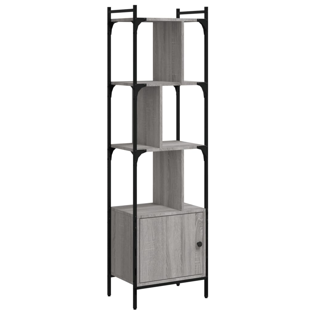 vidaXL Βιβλιοθήκη με Πόρτα Γκρι Sonoma 44,5x30x154,5 εκ. Επεξ. Ξύλο