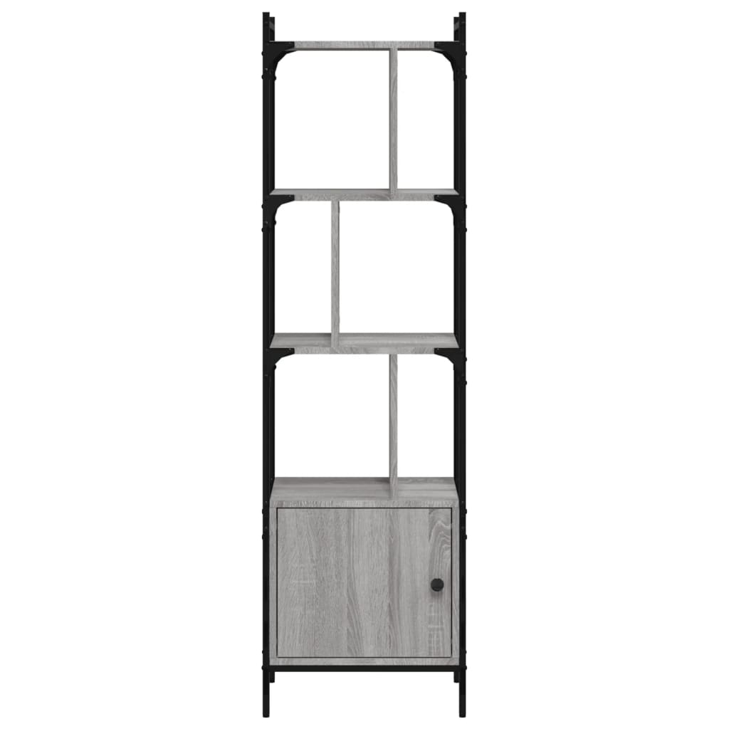 vidaXL Βιβλιοθήκη με Πόρτα Γκρι Sonoma 44,5x30x154,5 εκ. Επεξ. Ξύλο