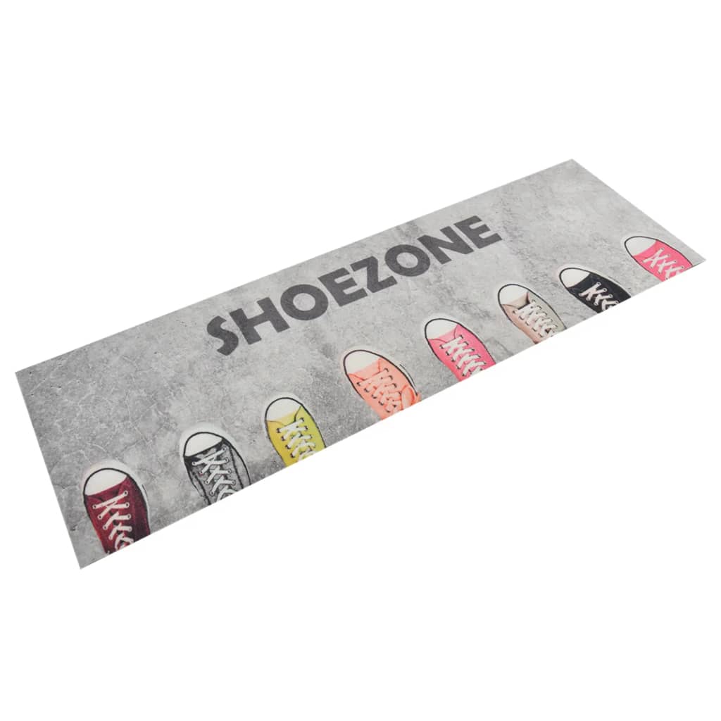 vidaXL Χαλί Κουζίνας Πλενόμενο Επιγραφή Shoezone 60x180 εκ. Βελούδινο
