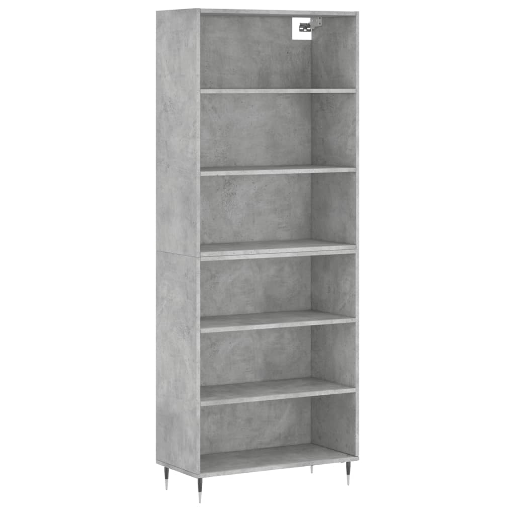 vidaXL Ντουλάπι Γκρι Σκυροδέματος 69,5x32,5x180 εκ. Επεξεργασμένο Ξύλο