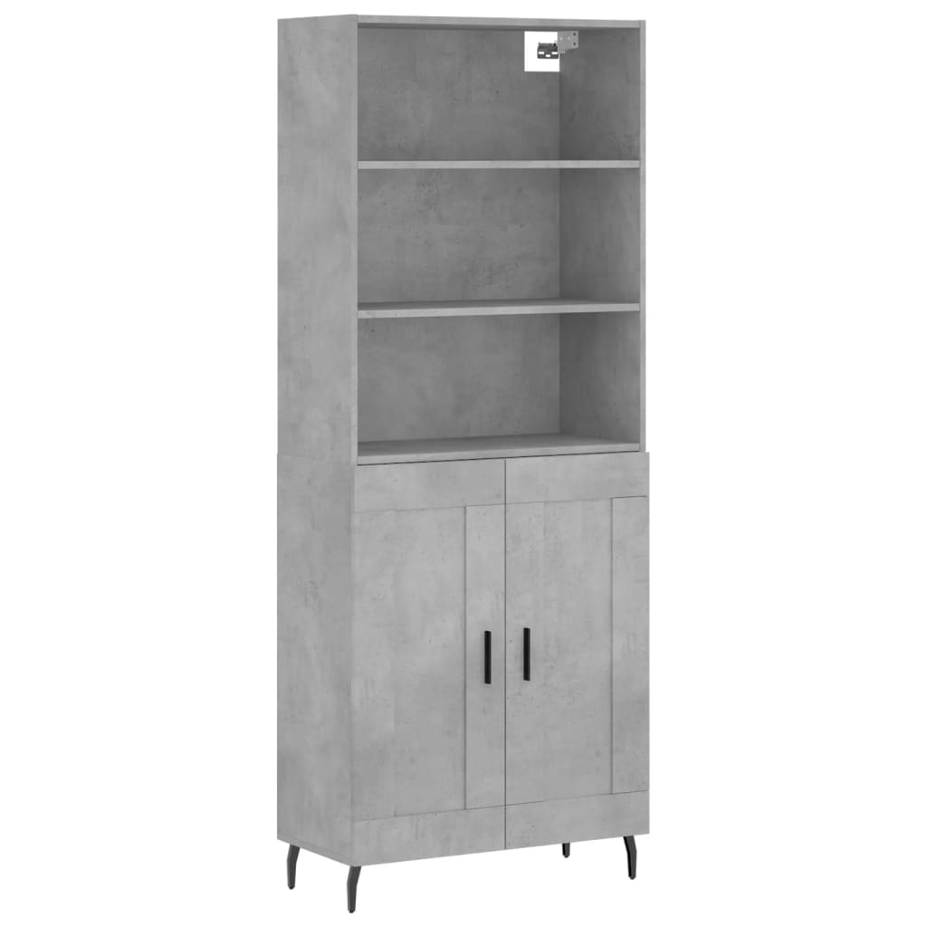 vidaXL Ντουλάπι Γκρι Σκυροδέματος 69,5x34x180 εκ. Επεξεργασμένο Ξύλο