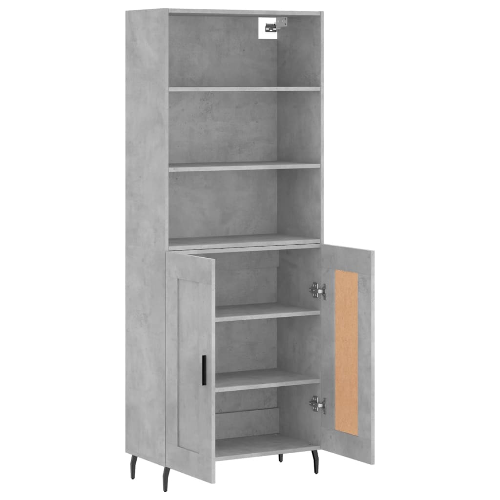 vidaXL Ντουλάπι Γκρι Σκυροδέματος 69,5x34x180 εκ. Επεξεργασμένο Ξύλο