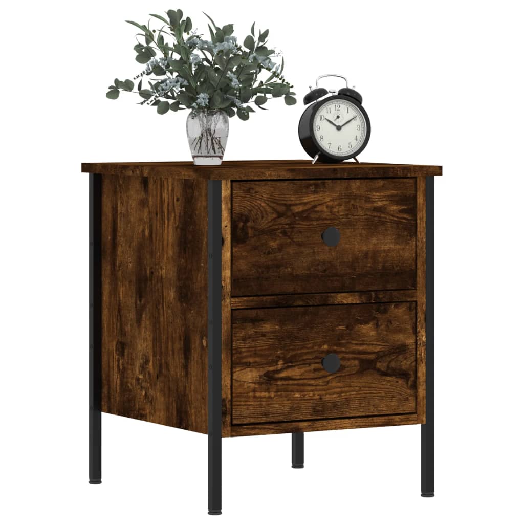 vidaXL Κομοδίνο Καπνιστή Δρυς 40 x 42 x 50 εκ. από Επεξεργασμένο Ξύλο