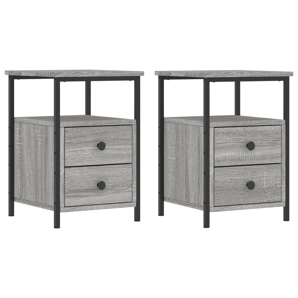 vidaXL Κομοδίνα 2 τεμ. Γκρι Sonoma 34 x 35,5 x 50 εκ. Επεξεργ. Ξύλο