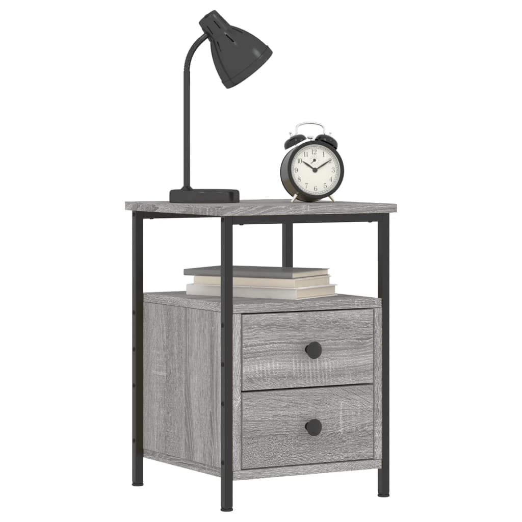 vidaXL Κομοδίνα 2 τεμ. Γκρι Sonoma 34 x 35,5 x 50 εκ. Επεξεργ. Ξύλο
