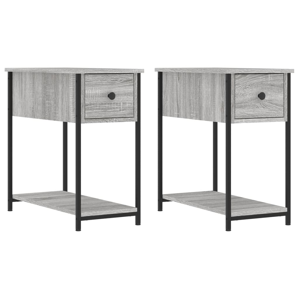 vidaXL Κομοδίνα 2 τεμ. Γκρι Sonoma 30 x 60 x 60 εκ. από Επεξεργ. Ξύλο