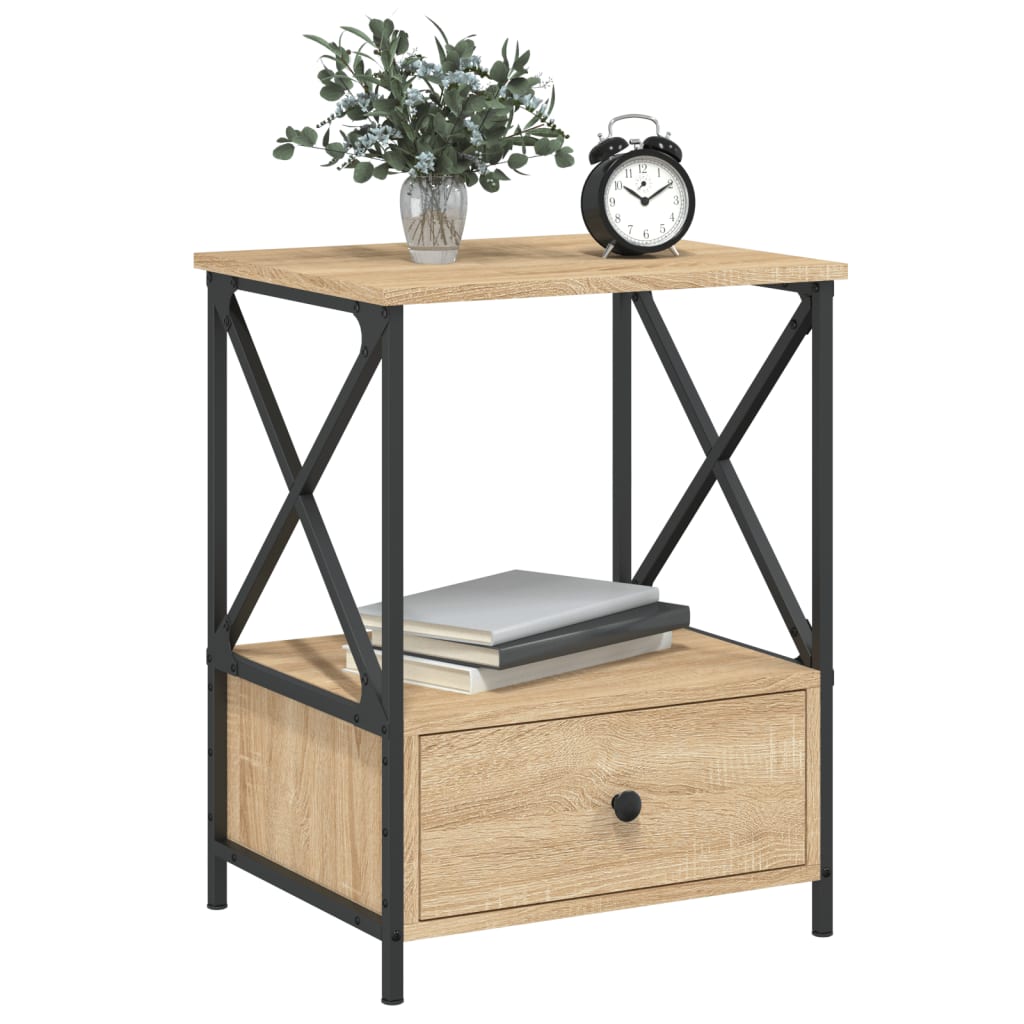 vidaXL Κομοδίνα 2 τεμ. Sonoma Δρυς 50x41x65 εκ. από Επεξεργασμένο Ξύλο