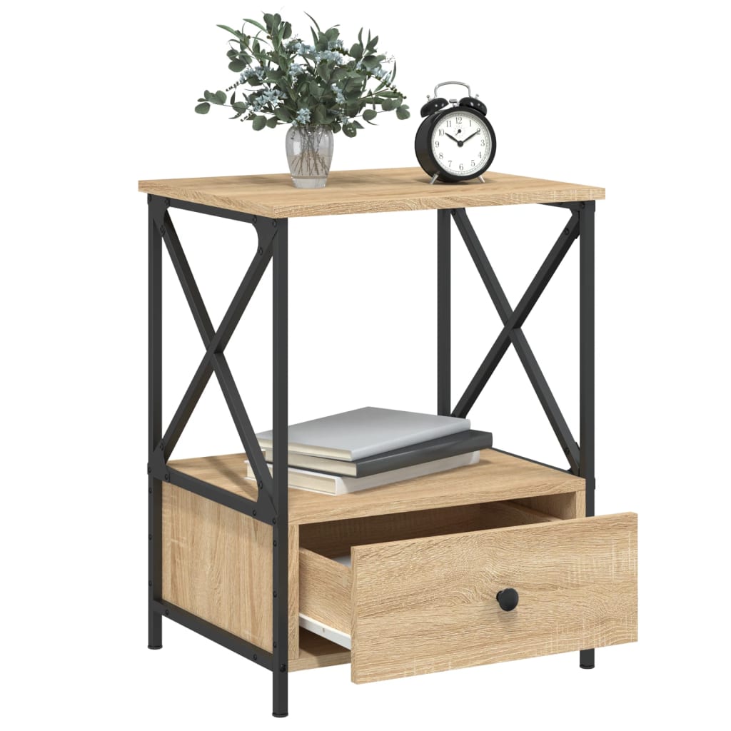 vidaXL Κομοδίνα 2 τεμ. Sonoma Δρυς 50x41x65 εκ. από Επεξεργασμένο Ξύλο