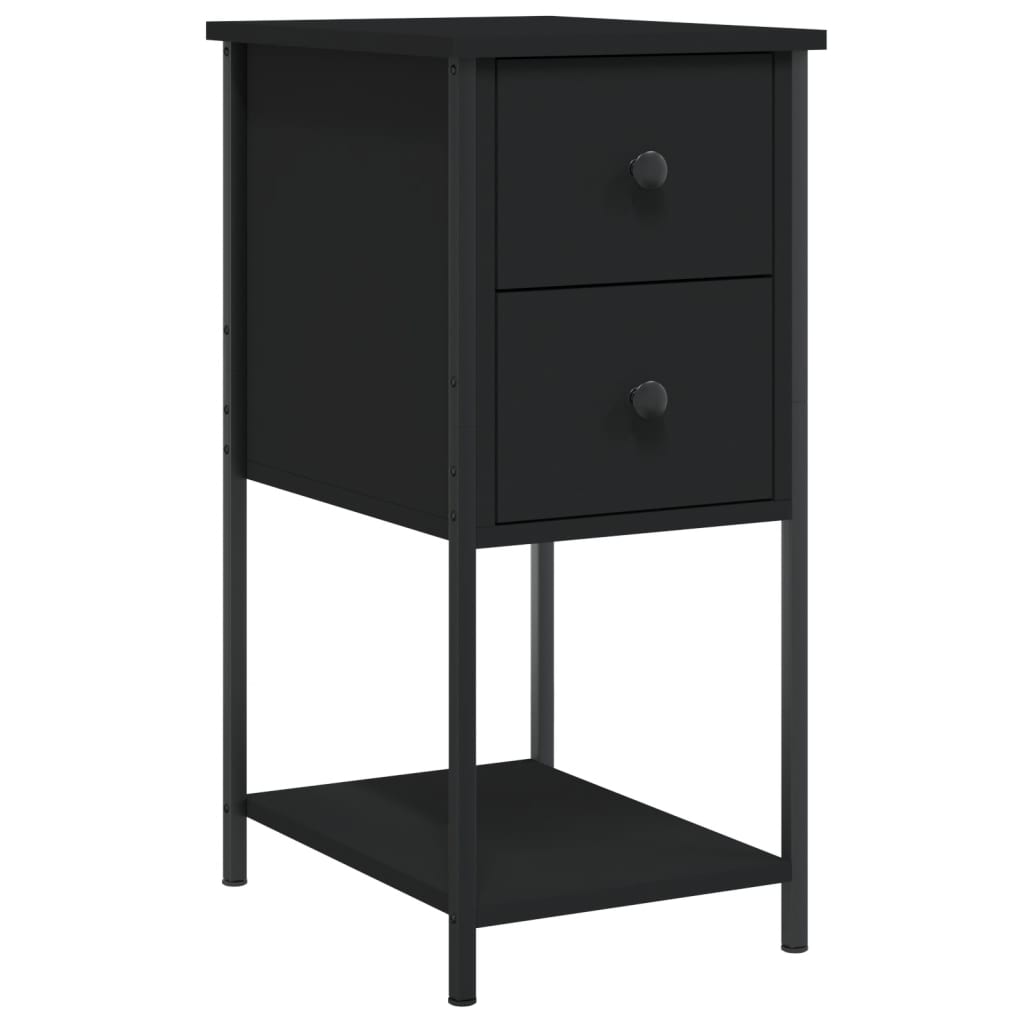 vidaXL Κομοδίνο Μαύρο 32 x 42 x 70 εκ. από Επεξεργασμένο Ξύλο