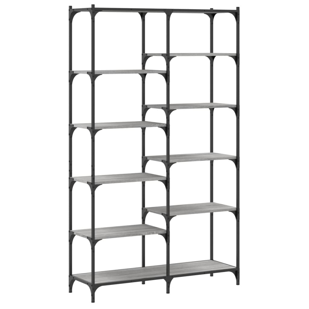 vidaXL Βιβλιοθήκη Γκρι Sonoma 100x32x170 εκ. Επεξεργ. Ξύλο / Σίδηρος