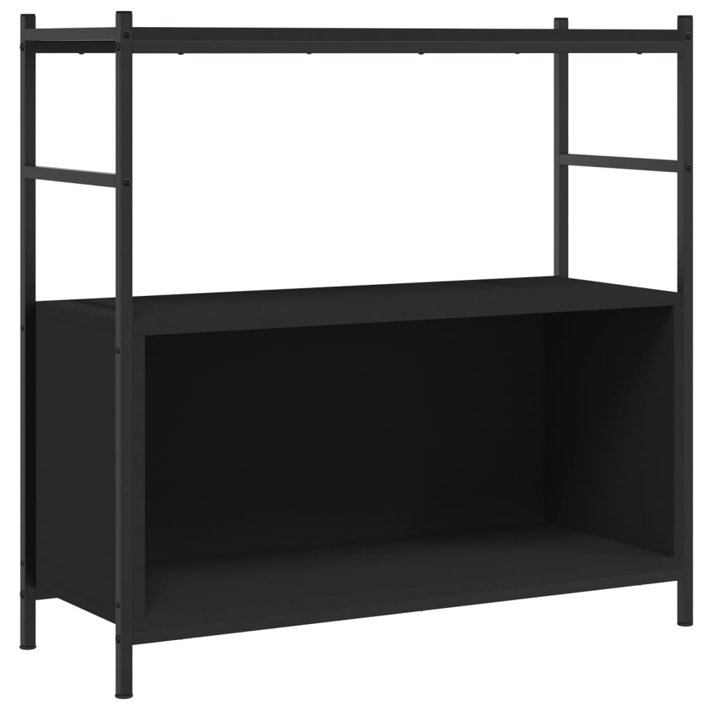 vidaXL Βιβλιοθήκη Μαύρη 80x30x78,5 εκ. Επεξεργασμένο Ξύλο / Σίδηρος