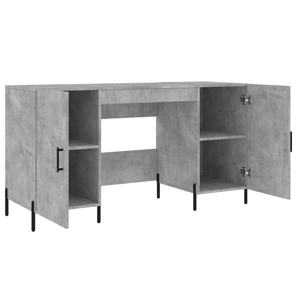 vidaXL Γραφείο Γκρι Σκυροδέματος 140 x 50 x 75 εκ. από Επεξεργ. Ξύλο