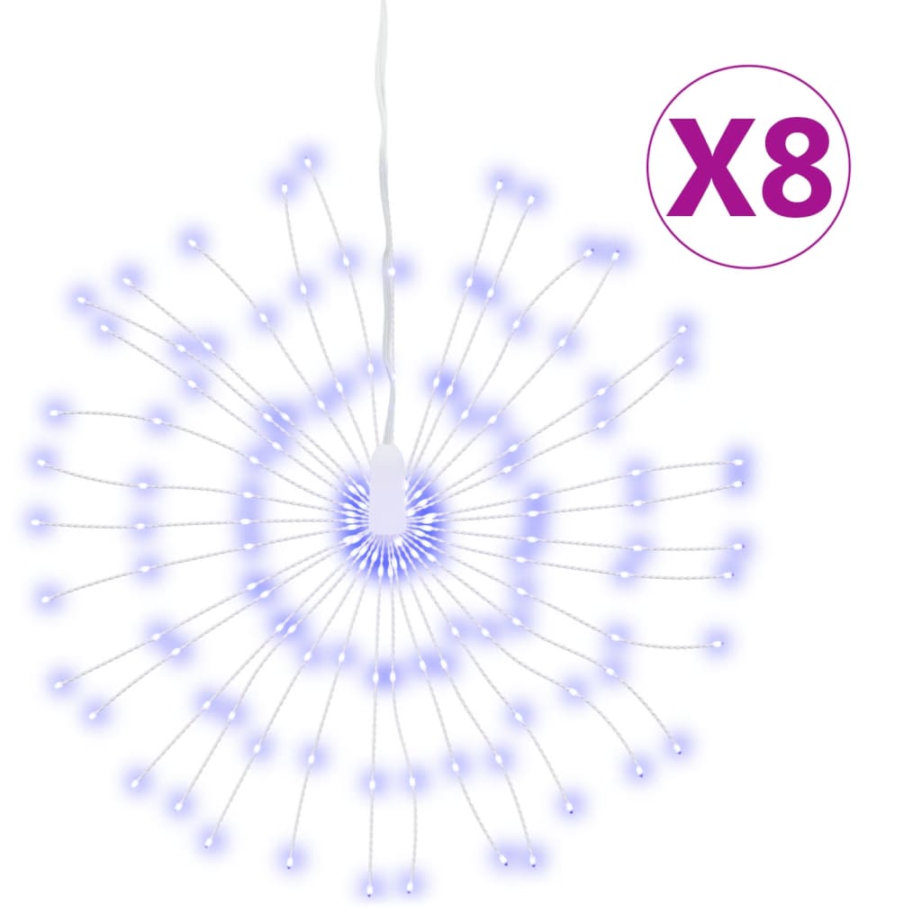vidaXL Φωτάκια Χριστουγεννιάτικα 8 Τεμ. 140 LED Μπλε 17 εκ.