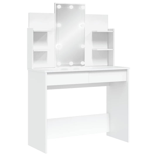vidaXL Μπουντουάρ με LED Φώτα Λευκό 96x40x142 εκ.