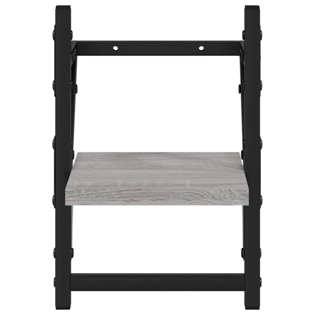 vidaXL Ράφια Τοίχου με Μπάρα 2 τεμ. Γκρι Sonoma 20x25x30 εκ.