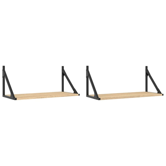 vidaXL Ράφια Τοίχου 2 τεμ. Sonoma Δρυς 60x25x25,5εκ Επεξεργασμένο Ξύλο
