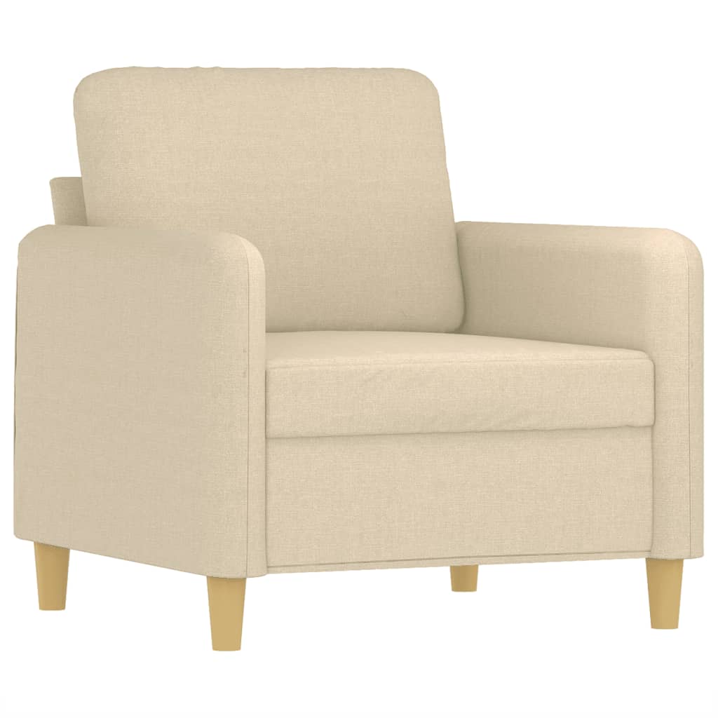 vidaXL Πολυθρόνα Κρεμ 60 εκ. Υφασμάτινη με Υποπόδιο