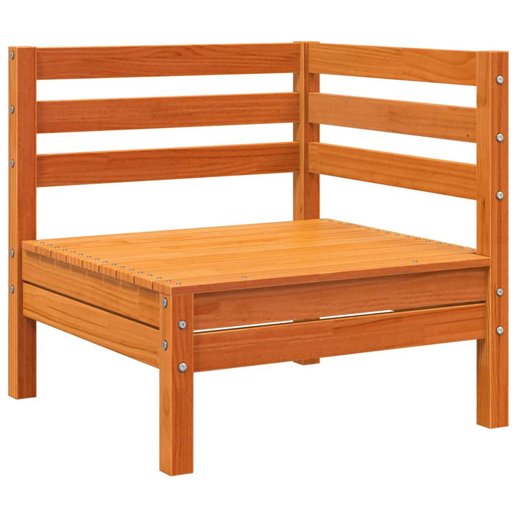 vidaXL Corner Sofa Solid pine wood Κερί Παλαίωσης Medium
