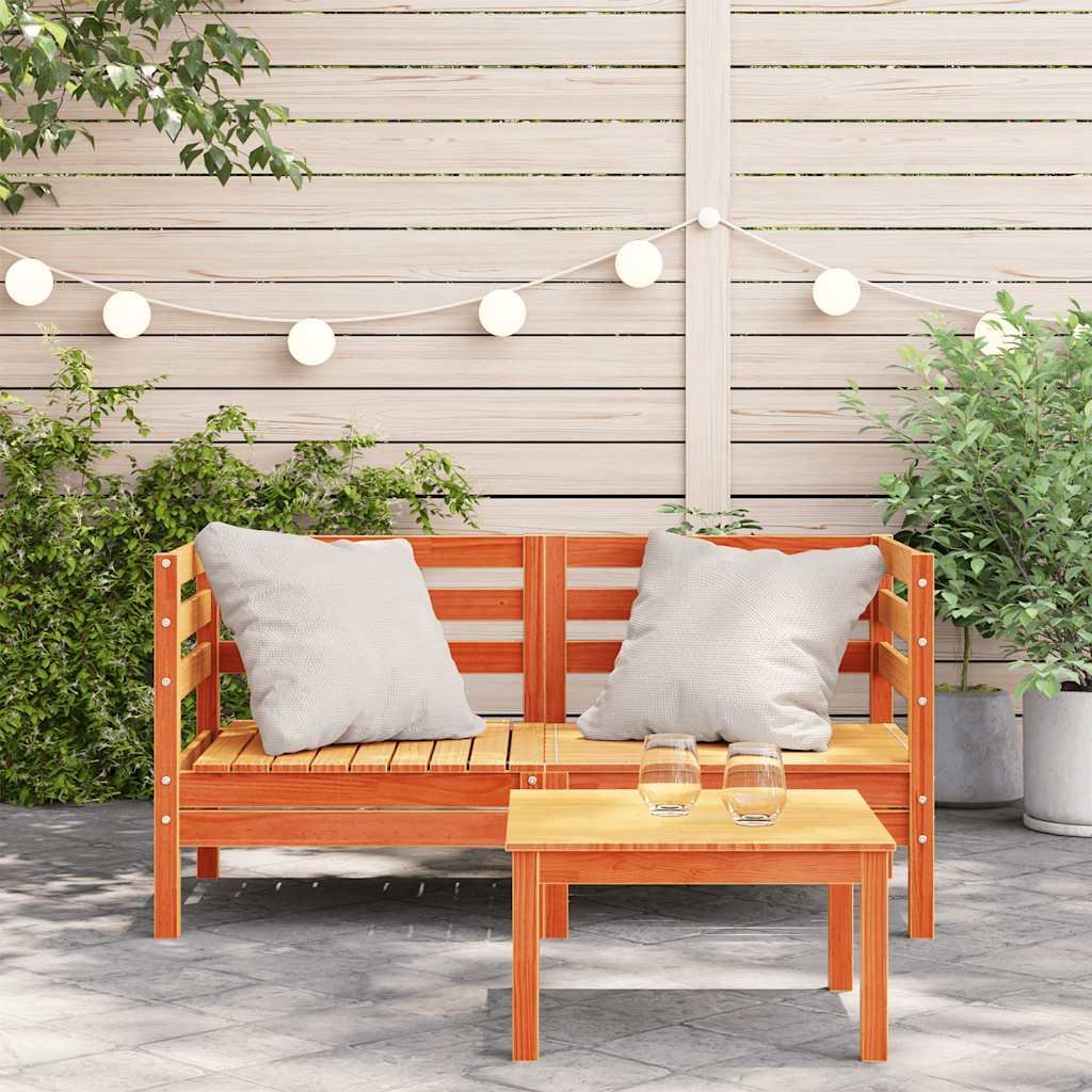 vidaXL Corner Sofa 2 τμχ. Solid Pine Wood Κερί Παλαίωσης Single Unit