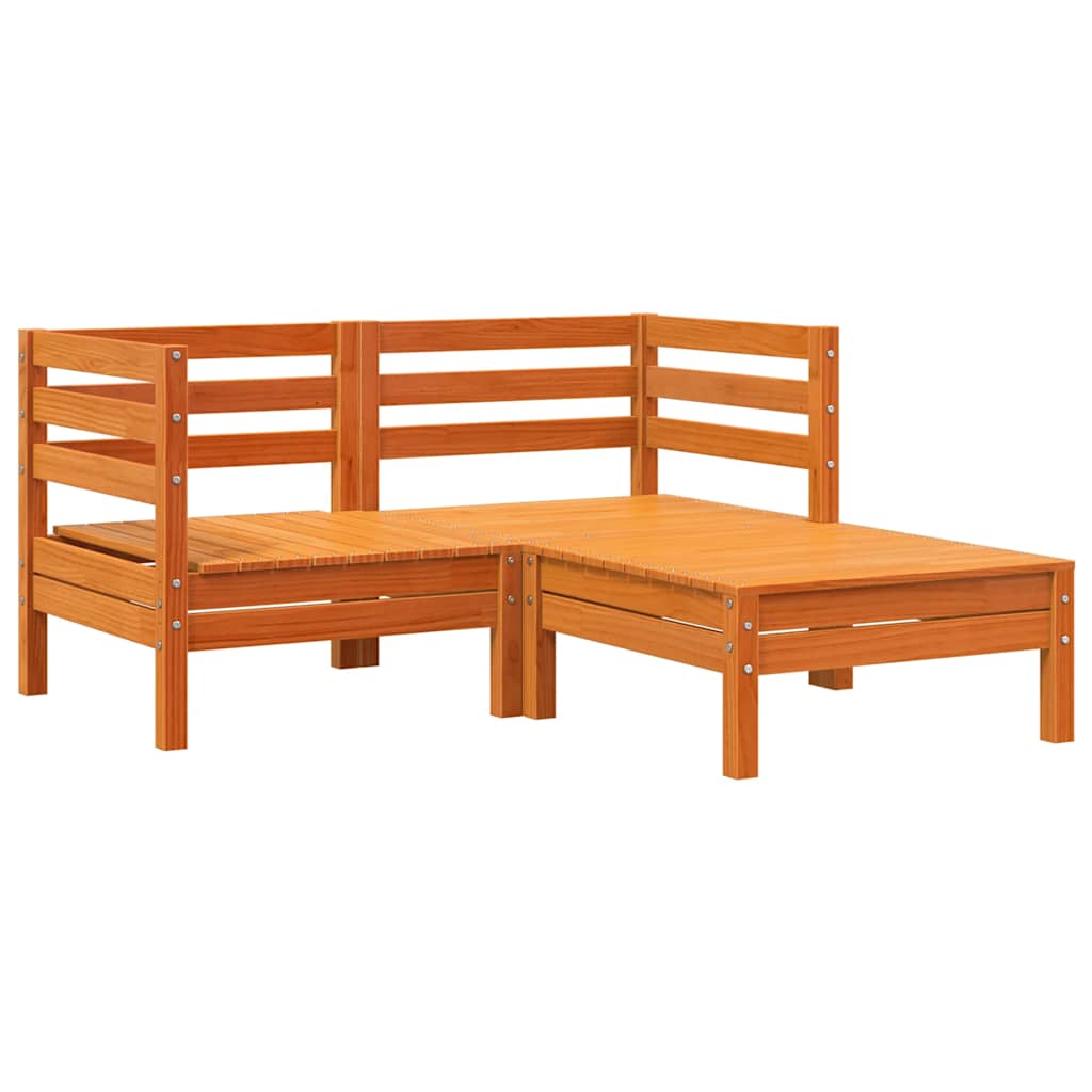 vidaXL Corner Sofa 2-θέσιο Solid pine wood Κερί Παλαίωσης 2-seater