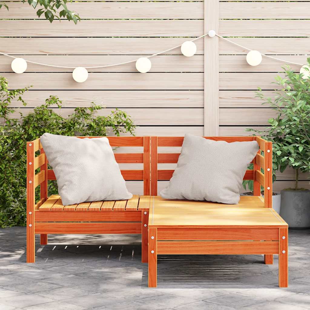 vidaXL Corner Sofa 2-θέσιο Solid pine wood Κερί Παλαίωσης 2-seater
