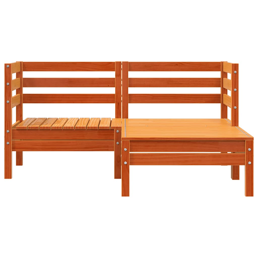 vidaXL Corner Sofa 2-θέσιο Solid pine wood Κερί Παλαίωσης 2-seater