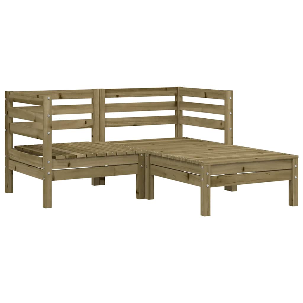 vidaXL Corner Sofa 2-θέσιο Solid Pine Wood Natural Impregnated Medium