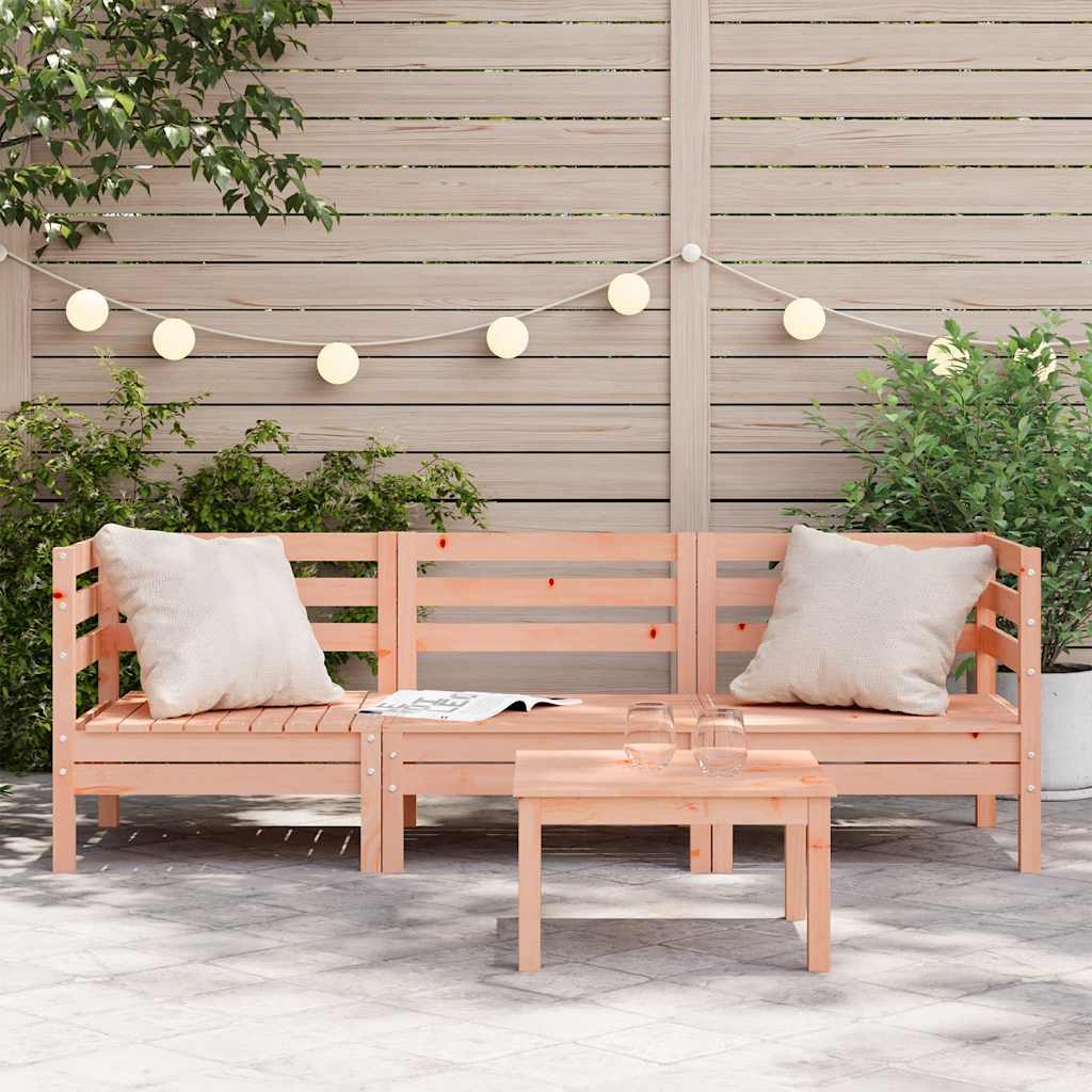 vidaXL Corner Sofa 3-θέσιο Solid Douglas Wood Natural Douglas 3-Seater