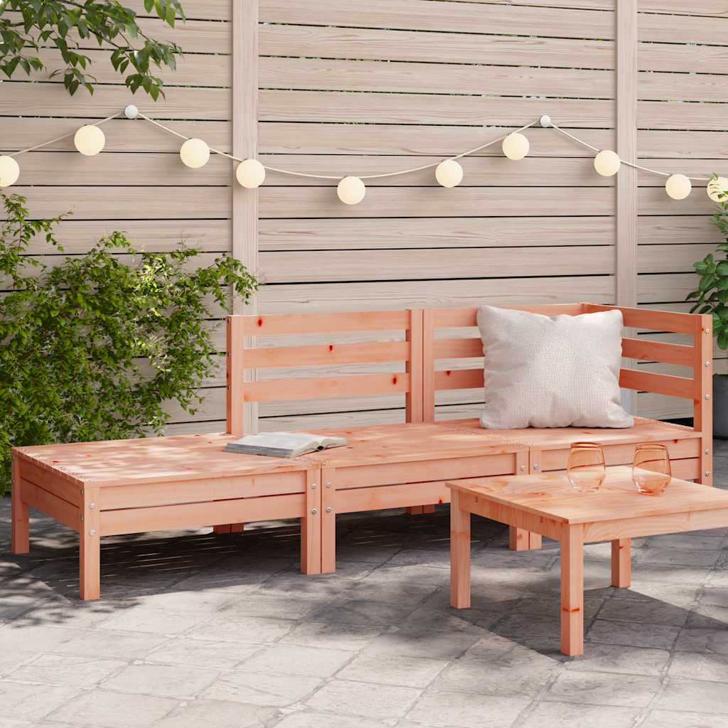 vidaXL Corner Sofa 3-θέσιο Solid Douglas Fir Wood Natural Douglas