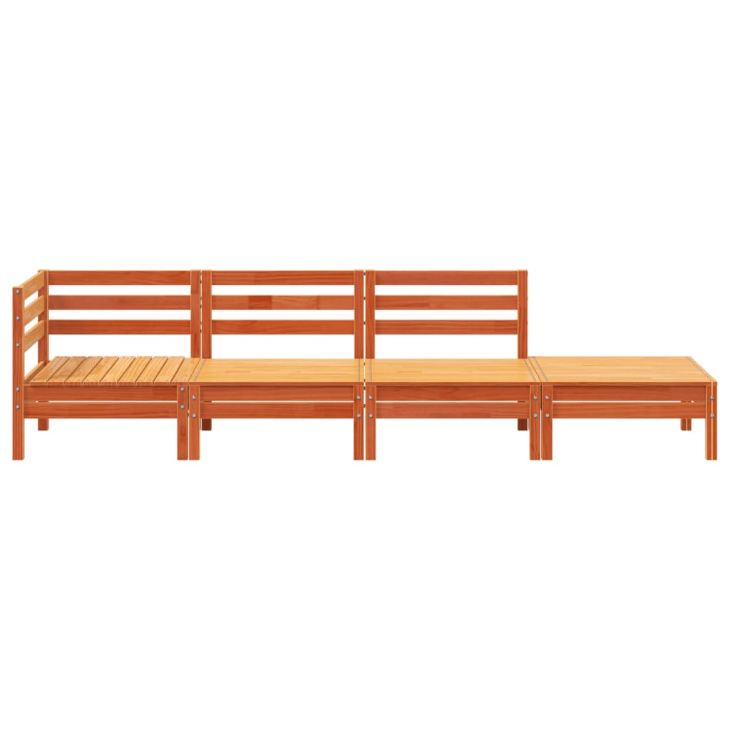 vidaXL Garden Lounge Set 4-θέσια Κερί Παλαίωσης Solid pine wood