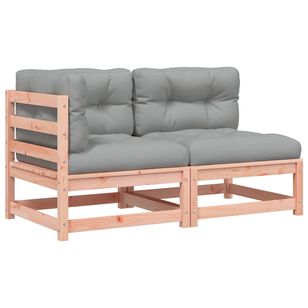 vidaXL Patio Sofa 2-θέσιο Solid Douglas wood, Oxford fabric, PP cotton
