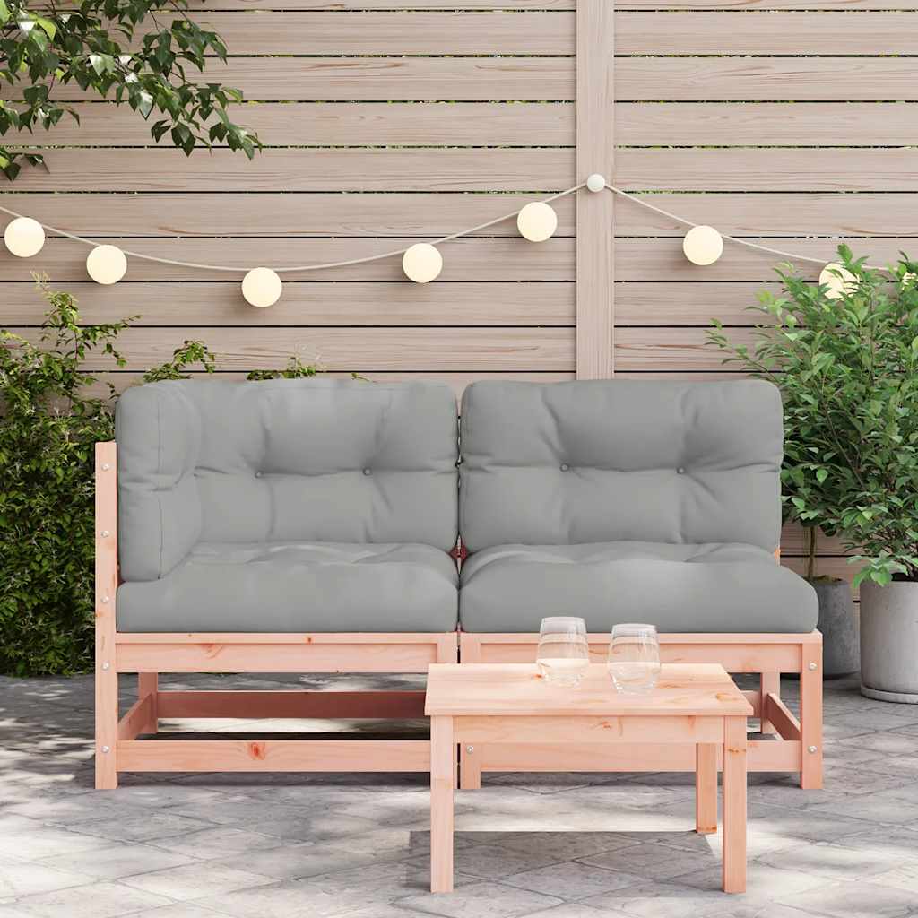 vidaXL Patio Sofa 2-θέσιο Solid Douglas wood, Oxford fabric, PP cotton
