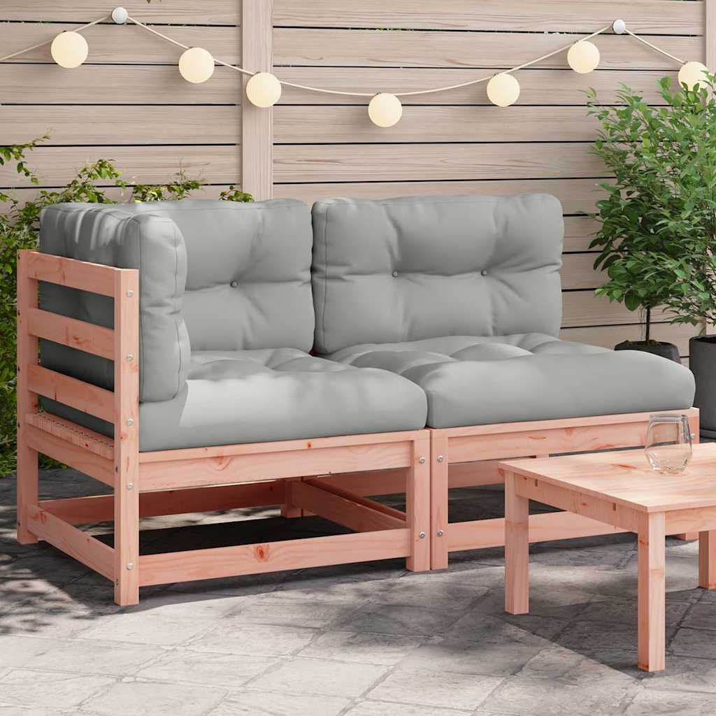 vidaXL Patio Sofa 2-θέσιο Solid Douglas wood, Oxford fabric, PP cotton