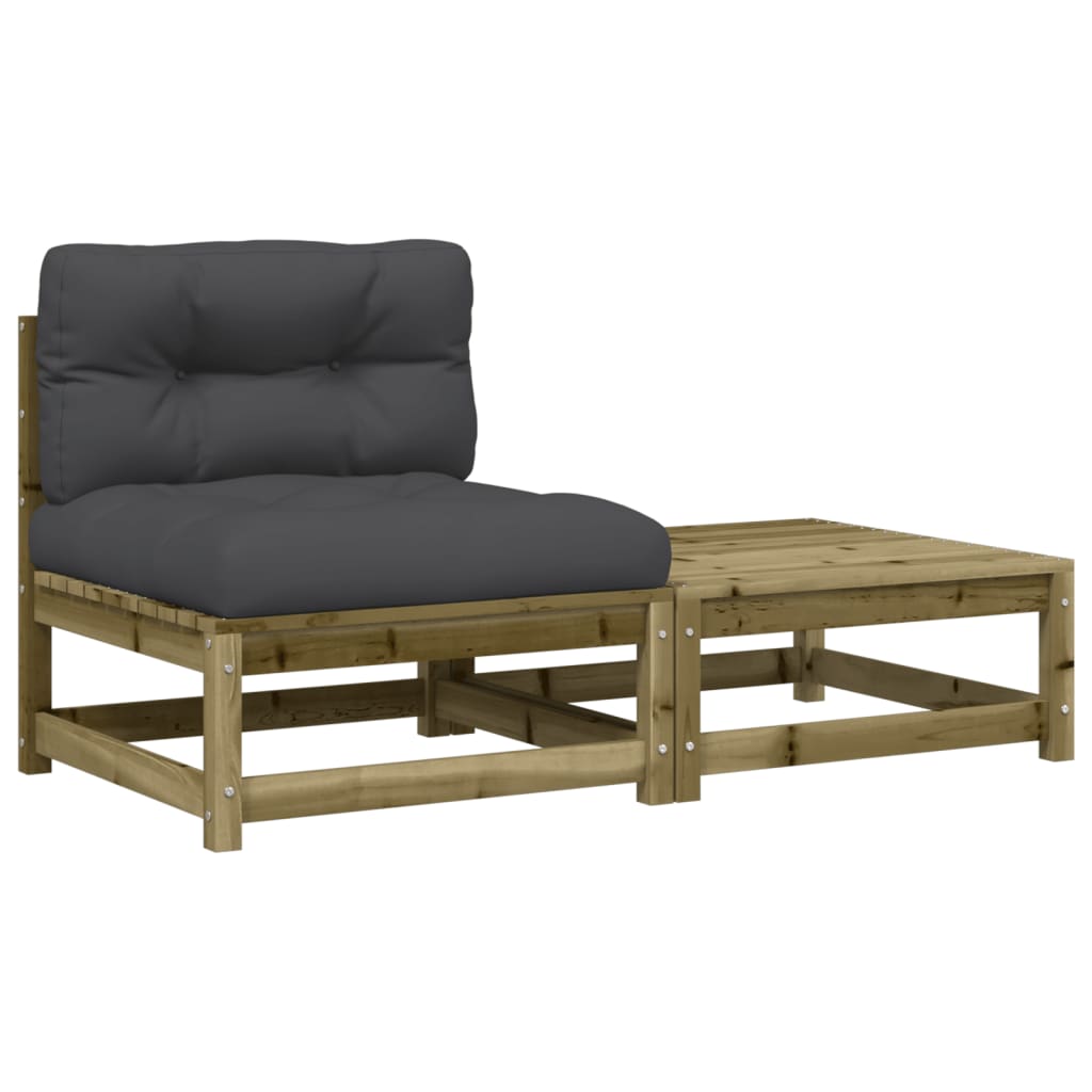 vidaXL Patio Sofa Natural Impregnated